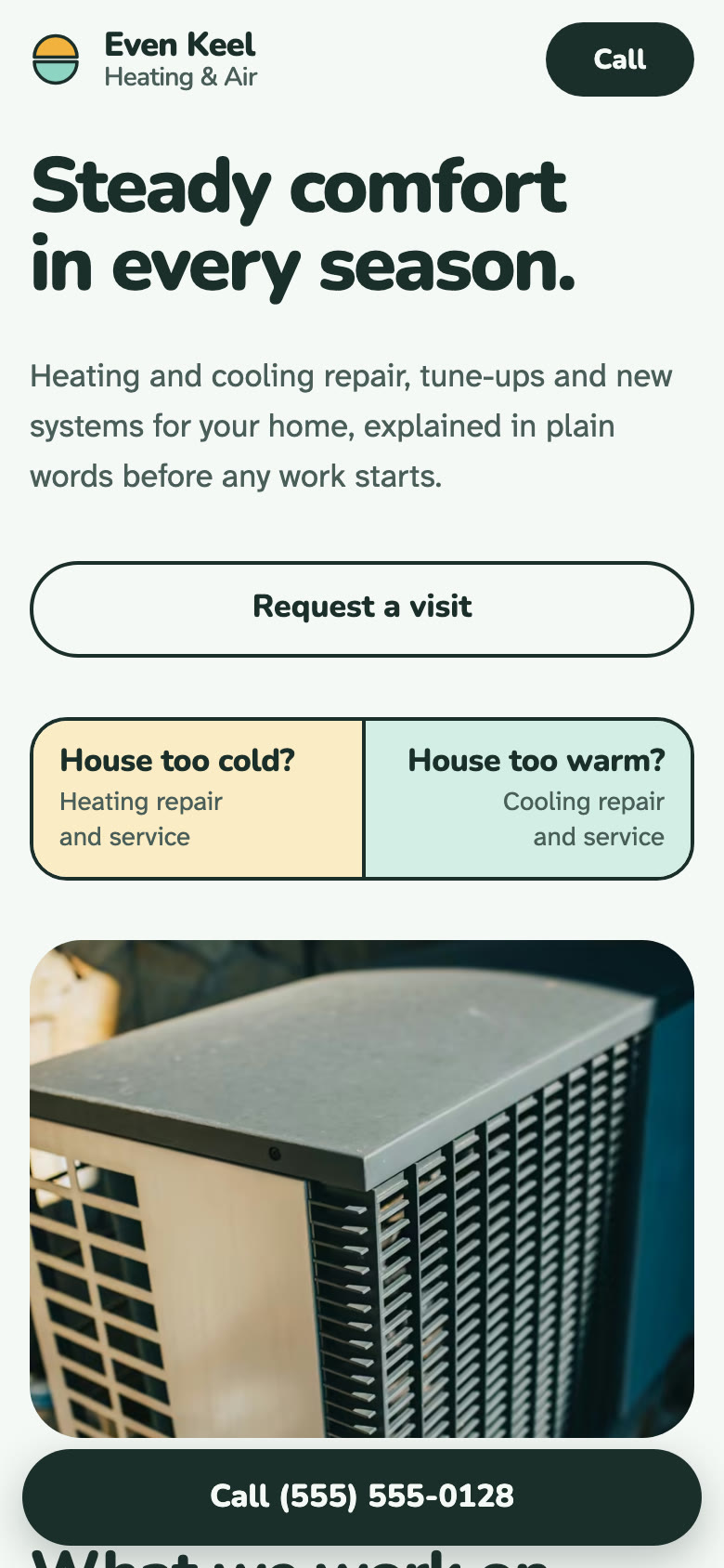 The same site on a phone